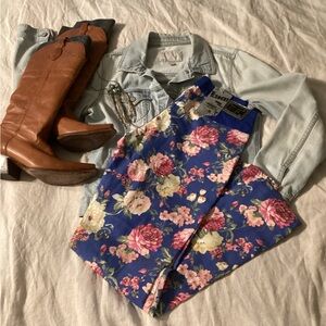 Exocet Floral Blue Jeans